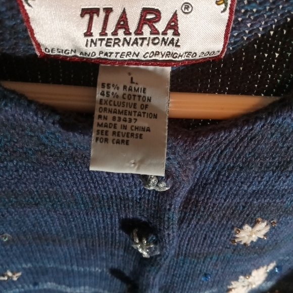 Tiara Ramie Blend Embellished Cardigan - Picture 3 of 7